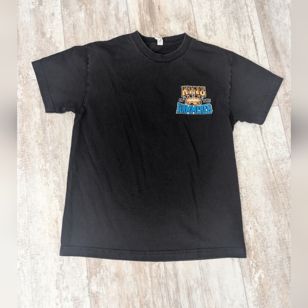 Alstyle Black Short Sleeve Tee with Blue & Gold Chest Logo